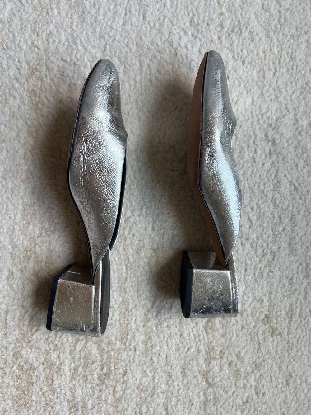 Rebecca Minkoff Metallic Silver Pointed-Toe Mule Flats - Picture 4 of 7